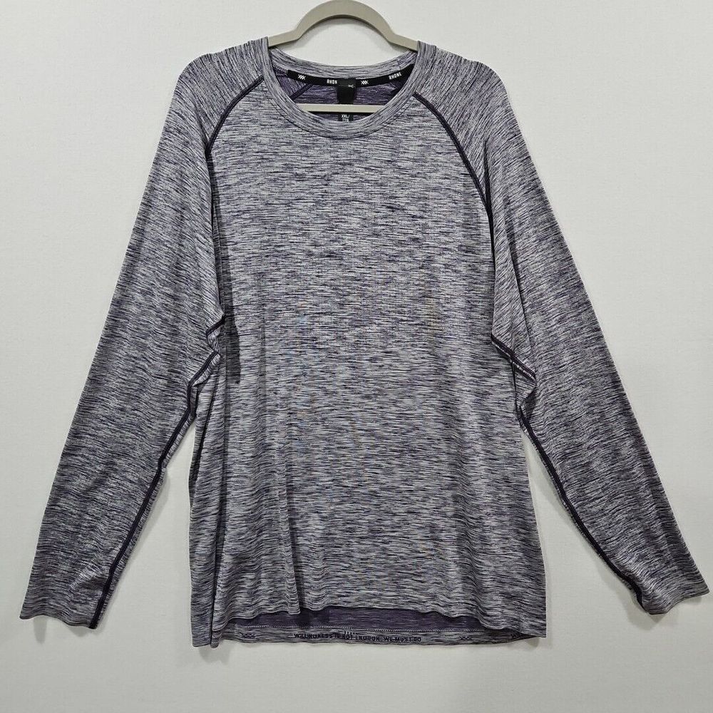 Rhone Reign Tech Long Sleeve Mens 2XL Purple Slim Fit Mesh Lightweight Wicking